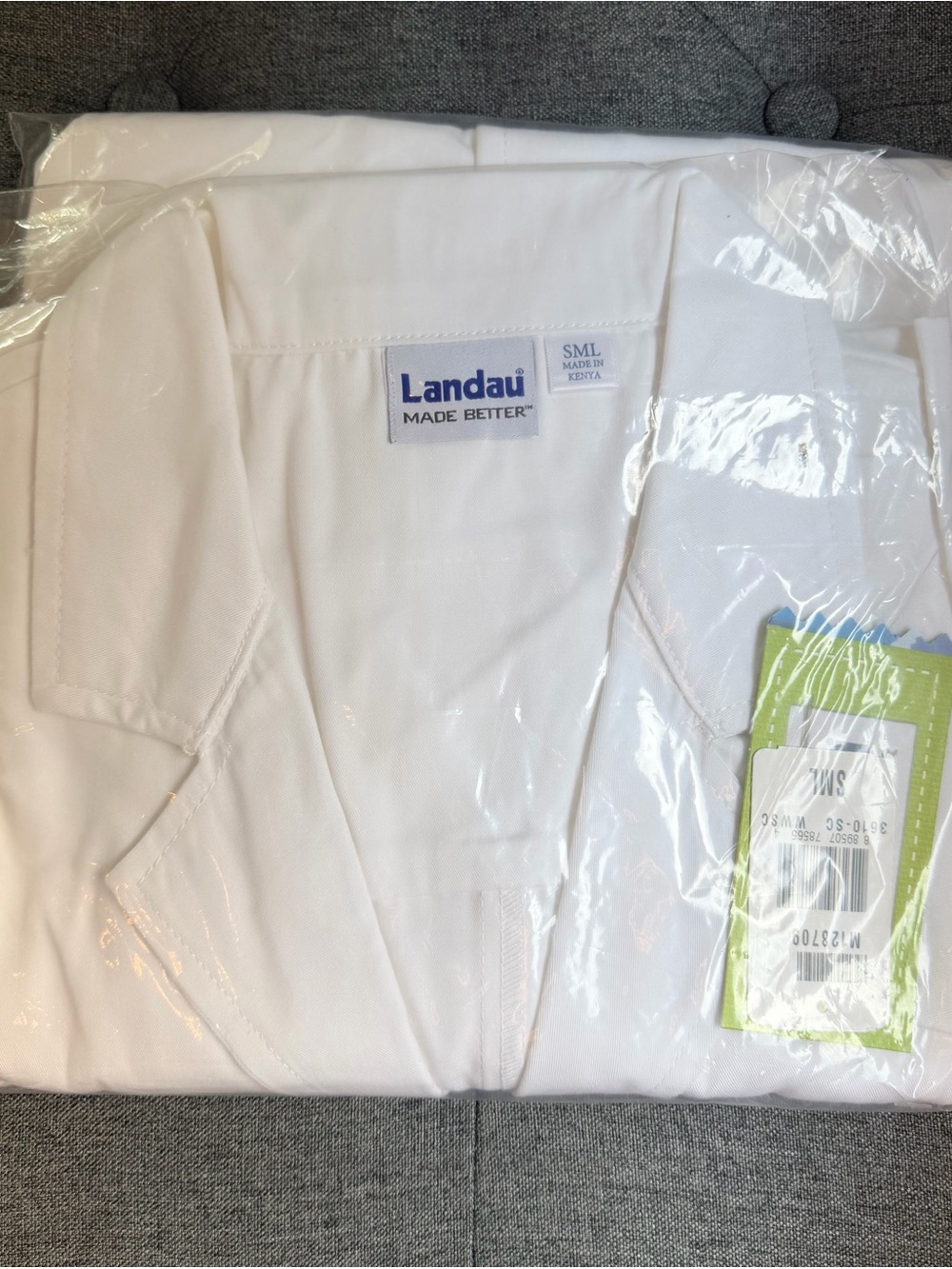 Landau unisex 4-pocket mid-length white lab coat - small